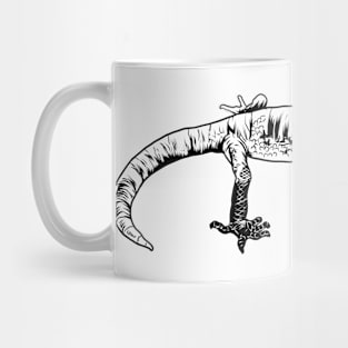 Black and white drawing - Gecko Mug